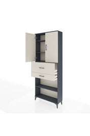 Arges Dolap 4 Raflı 2 Çekmeceli 2 Kapaklı 88x30x221 Antrasit-Aytaşı