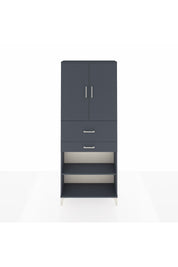 Arges Dolap 4 Raflı 2 Çekmeceli 2 Kapaklı 88x30x221 Antrasit-Antrasit