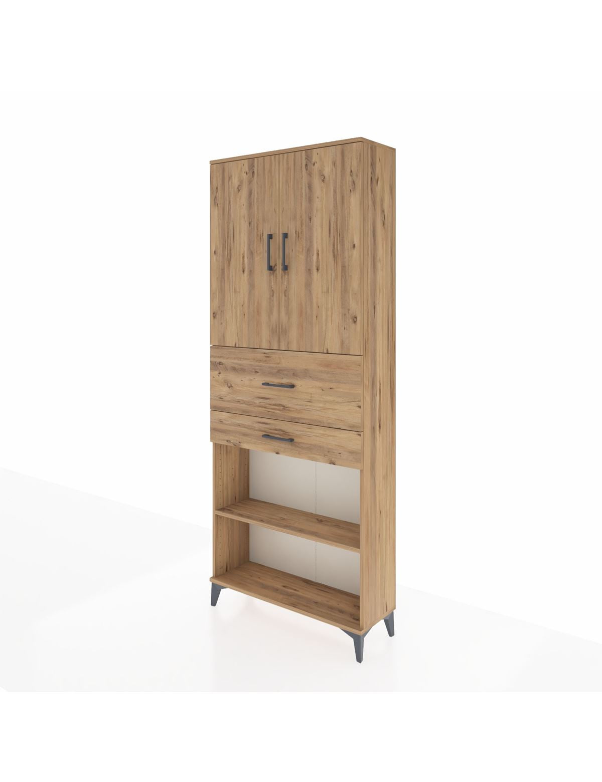 Arges Dolap 4 Raflı 2 Çekmeceli 2 Kapaklı 88x30x221 - S30M175V9A