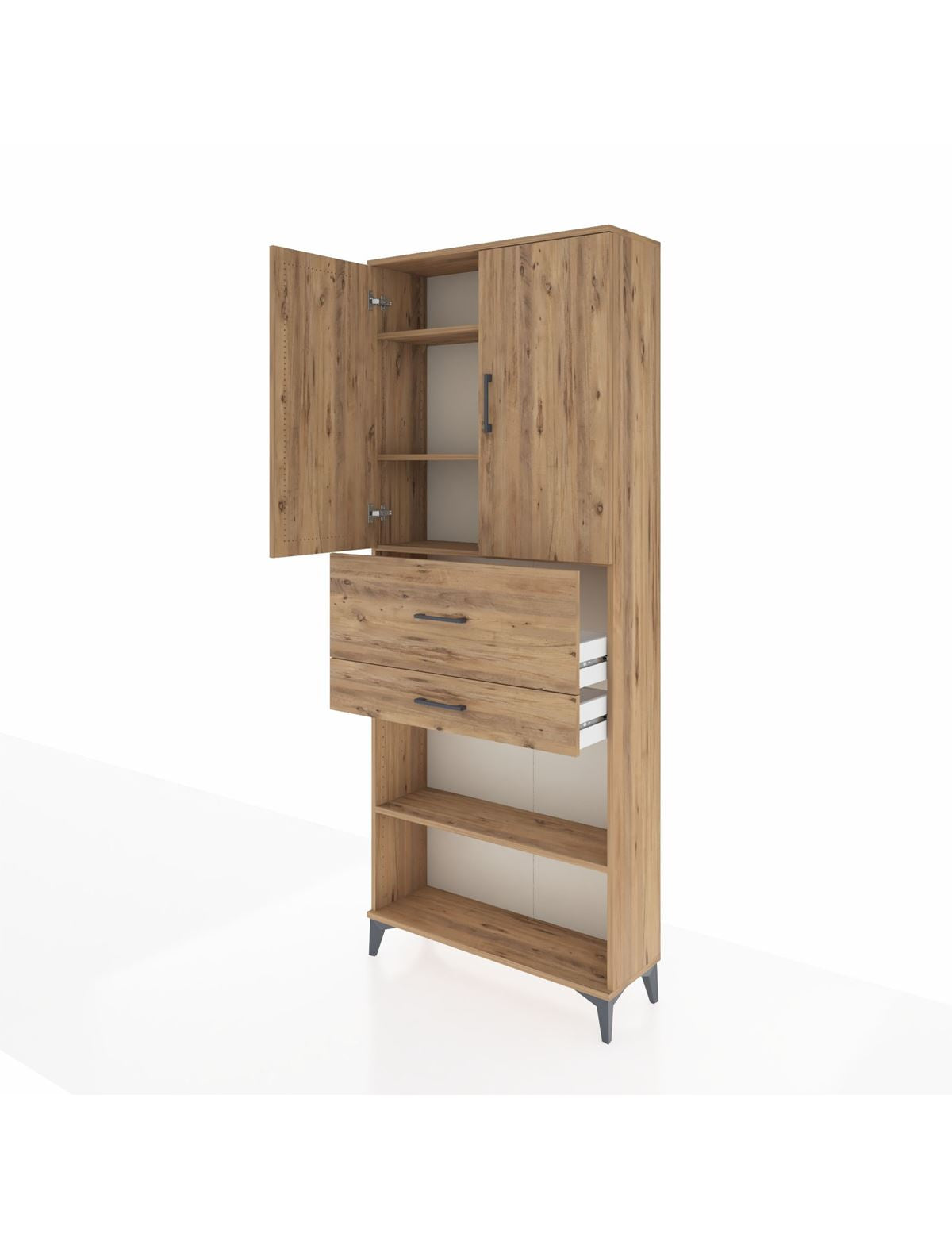 Arges Dolap 4 Raflı 2 Çekmeceli 2 Kapaklı 88x30x221 - S30M175V9A