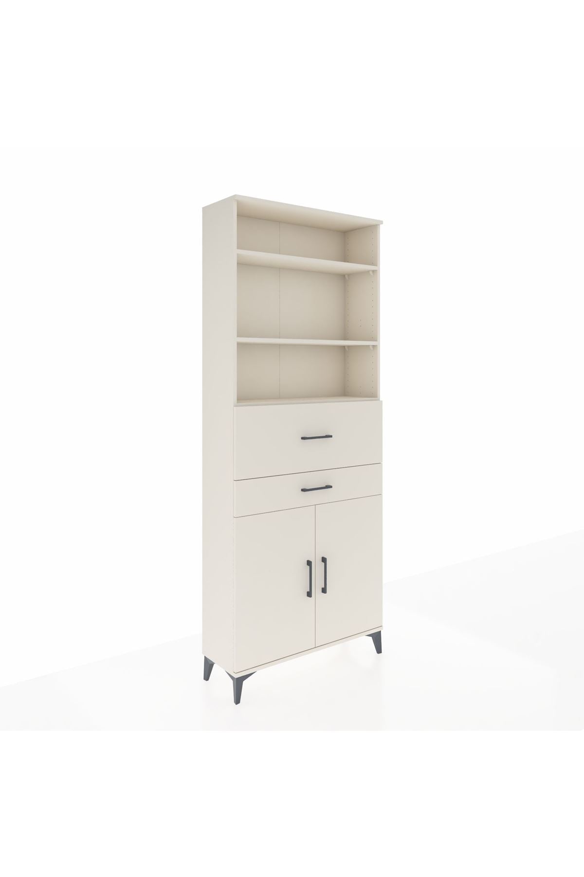 Arges Dolap 4 Raflı 2 Çekmeceli 2 Kapaklı 88x30x221 Aytaşı-Aytaşı