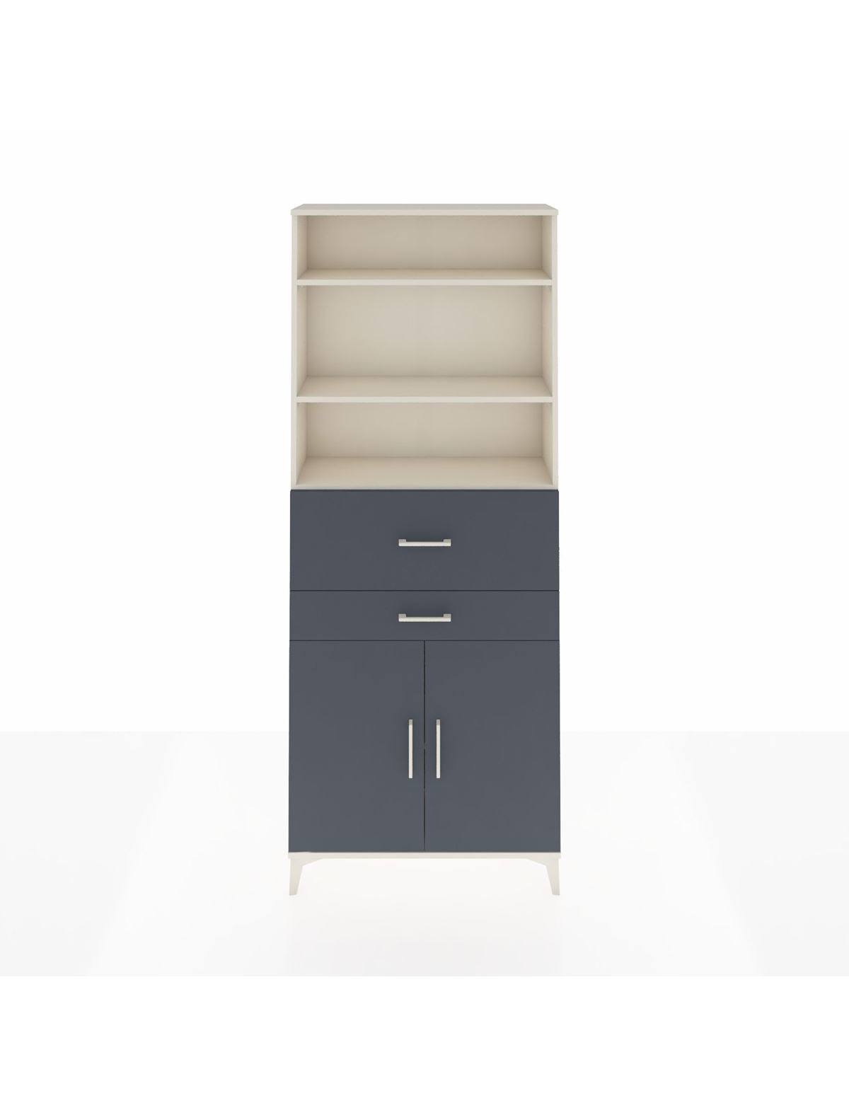 Arges Dolap 4 Raflı 2 Çekmeceli 2 Kapaklı 88x30x221 Aytaşı-Antrasit