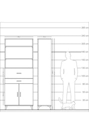 Arges Dolap 4 Raflı 2 Çekmeceli 2 Kapaklı 88x30x221 Aytaşı-Antrasit