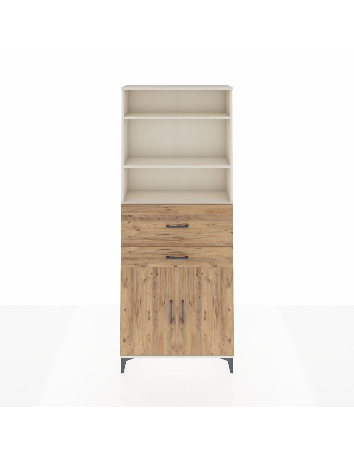 Arges Dolap 4 Raflı 2 Çekmeceli 2 Kapaklı 88x30x221 Aytaşı-Çam