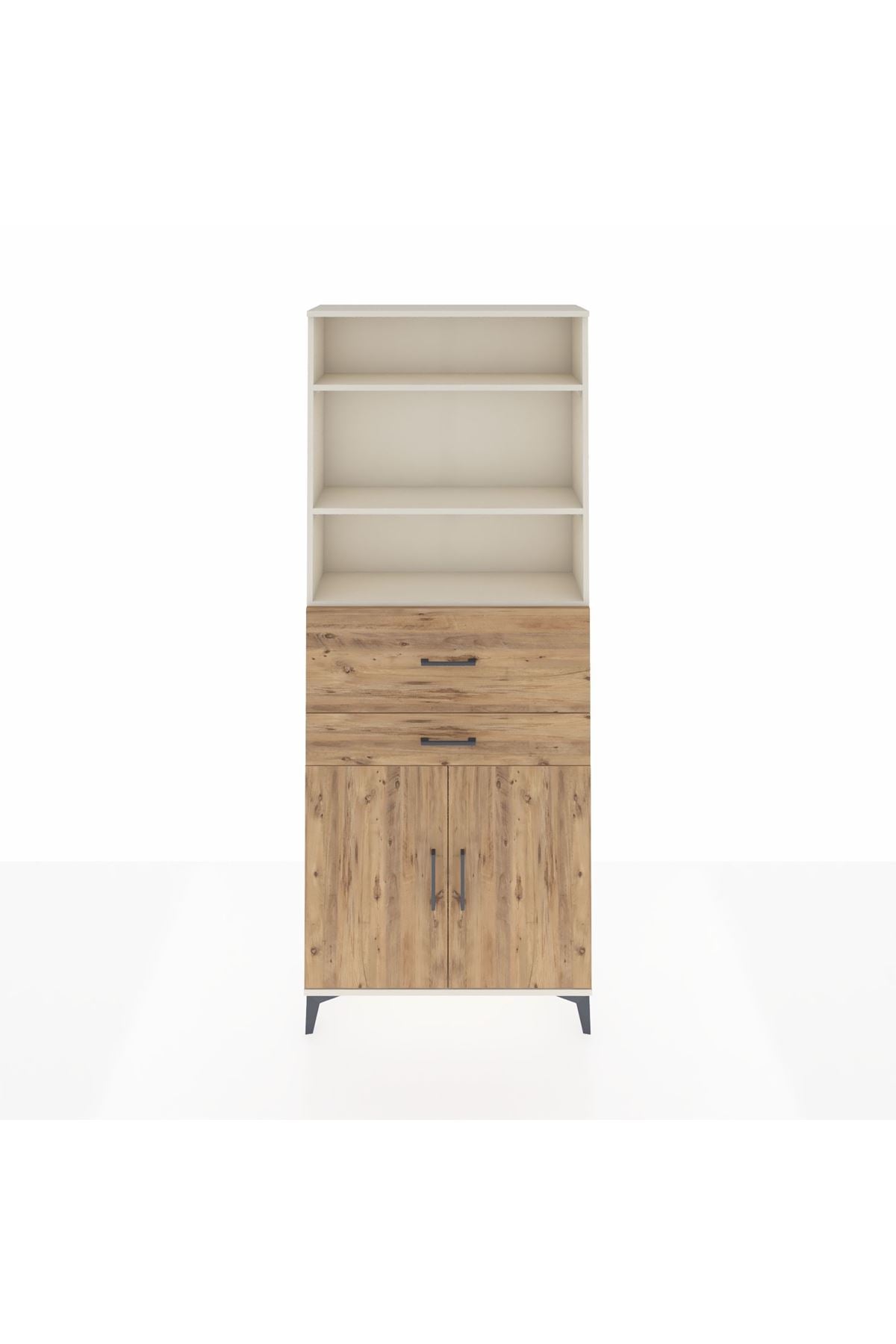 Arges Dolap 4 Raflı 2 Çekmeceli 2 Kapaklı 88x30x221 Aytaşı-Çam