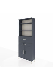 Arges Dolap 4 Raflı 2 Çekmeceli 2 Kapaklı 88x30x221 Antrasit-Antrasit