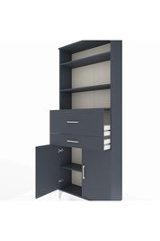 Arges Dolap 4 Raflı 2 Çekmeceli 2 Kapaklı 88x30x221 Antrasit-Antrasit