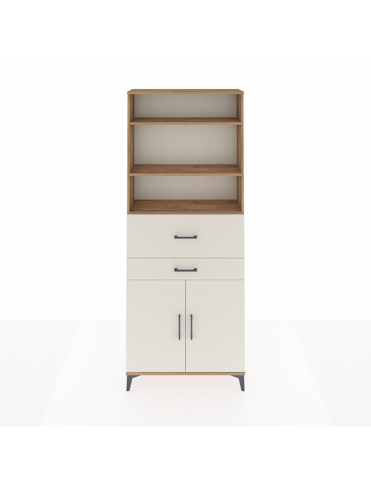 Arges Dolap 4 Raflı 2 Çekmeceli 2 Kapaklı 88x30x221 Çam-Aytaşı