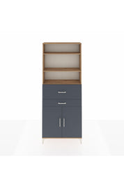 Arges Dolap 4 Raflı 2 Çekmeceli 2 Kapaklı 88x30x221 Çam-Antrasit