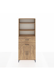Arges Dolap 4 Raflı 2 Çekmeceli 2 Kapaklı 88x30x221 Çam-Çam