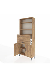 Arges Dolap 4 Raflı 2 Çekmeceli 2 Kapaklı 88x30x221 Çam-Çam