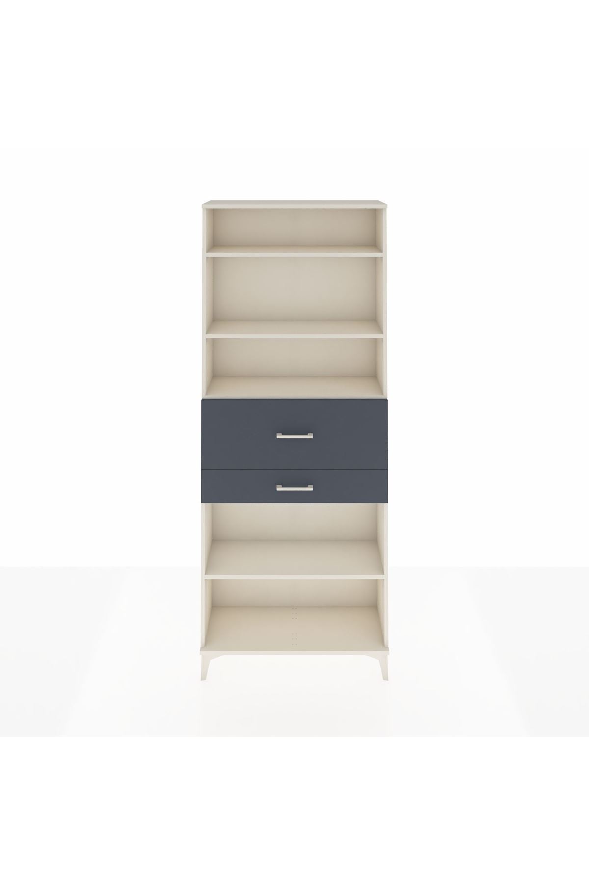 Arges Dolap 4 Raflı 2 Çekmeceli 88x30x221 Aytaşı-Antrasit