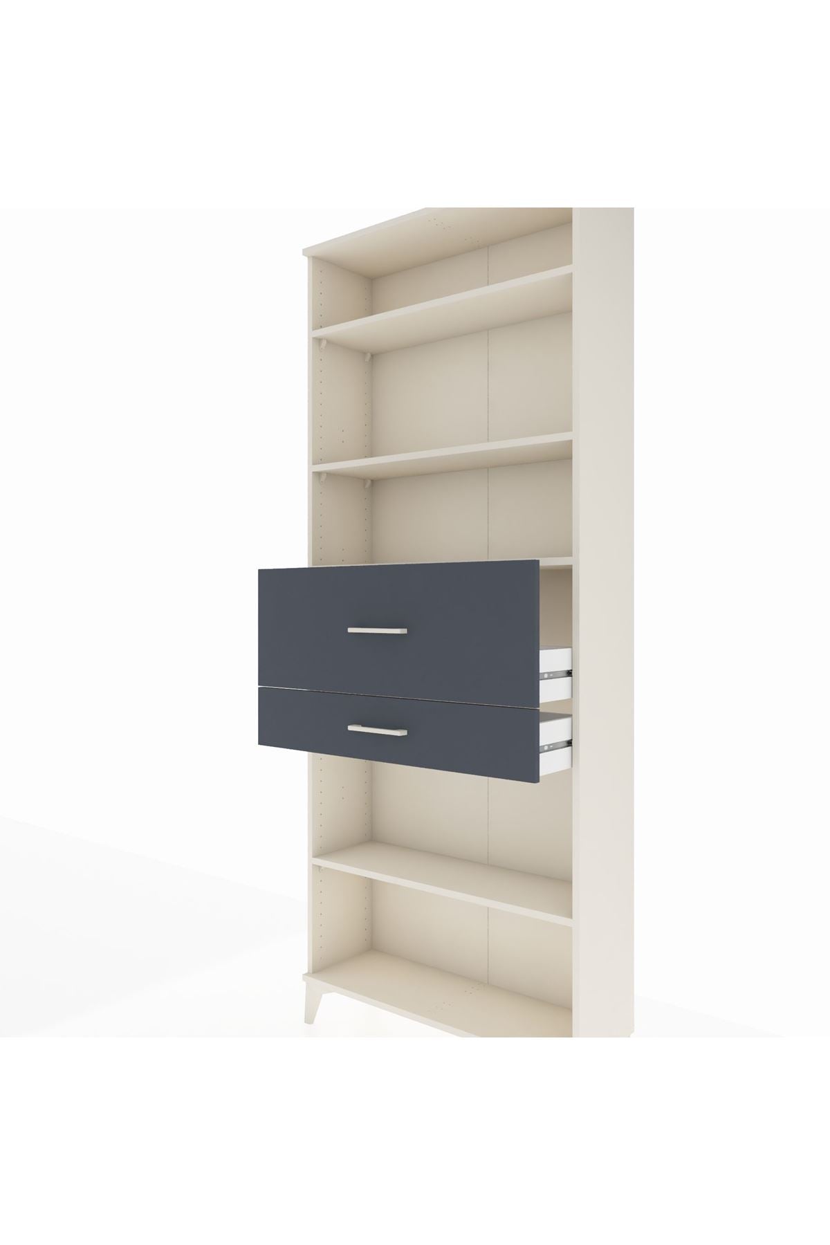 Arges Dolap 4 Raflı 2 Çekmeceli 88x30x221 Aytaşı-Antrasit