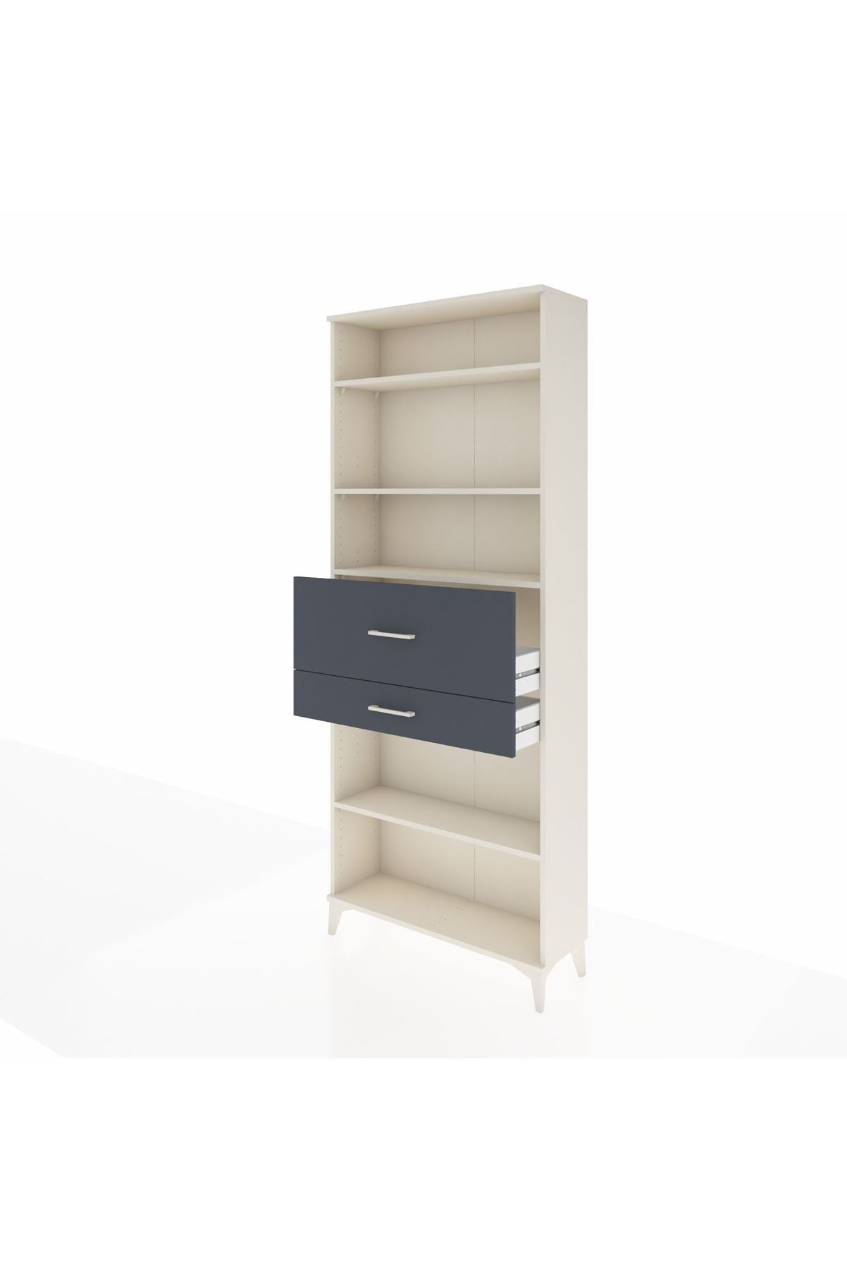 Arges Dolap 4 Raflı 2 Çekmeceli 88x30x221 Aytaşı-Antrasit