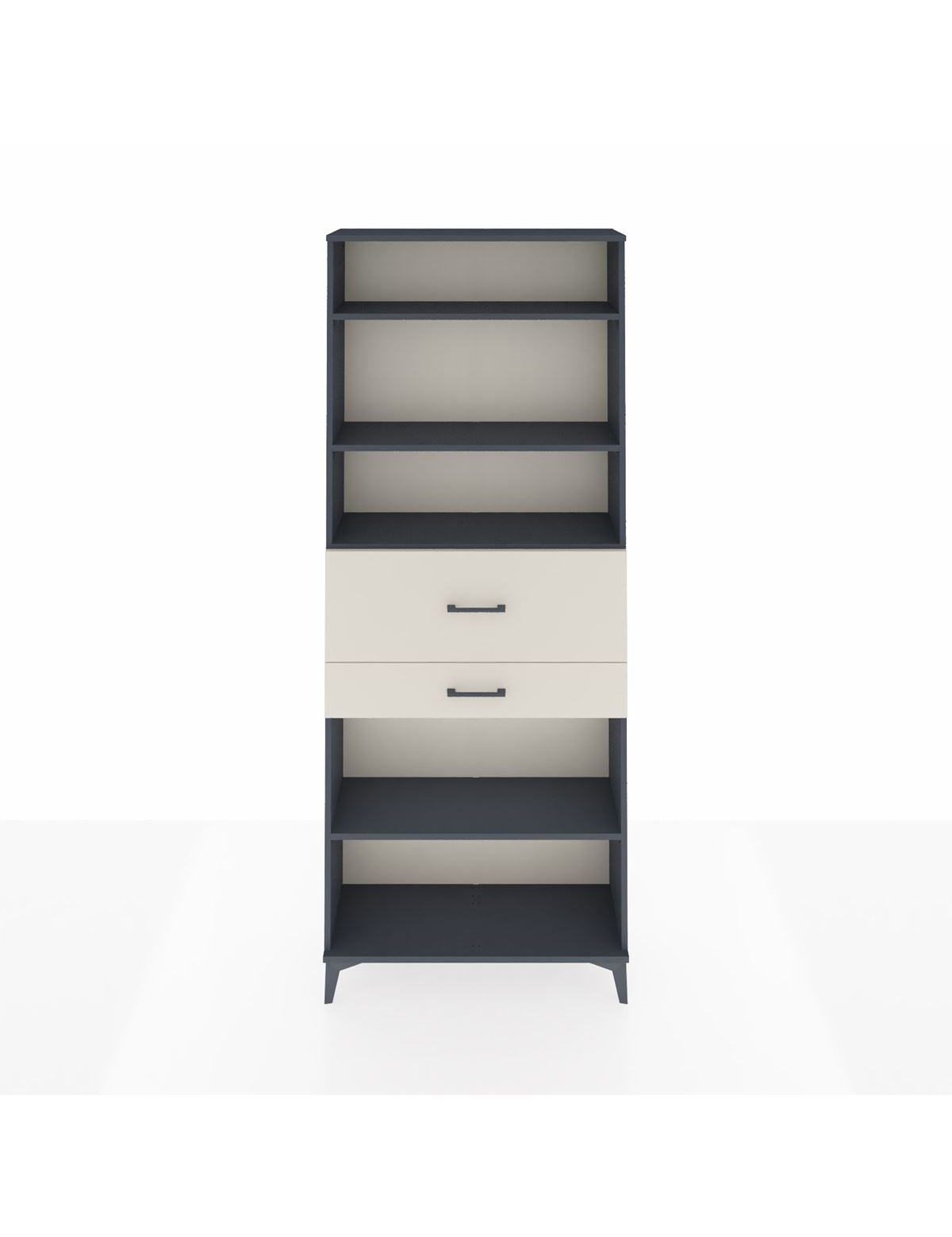 Arges Dolap 4 Raflı 2 Çekmeceli 88x30x221 Antrasit-Aytaşı