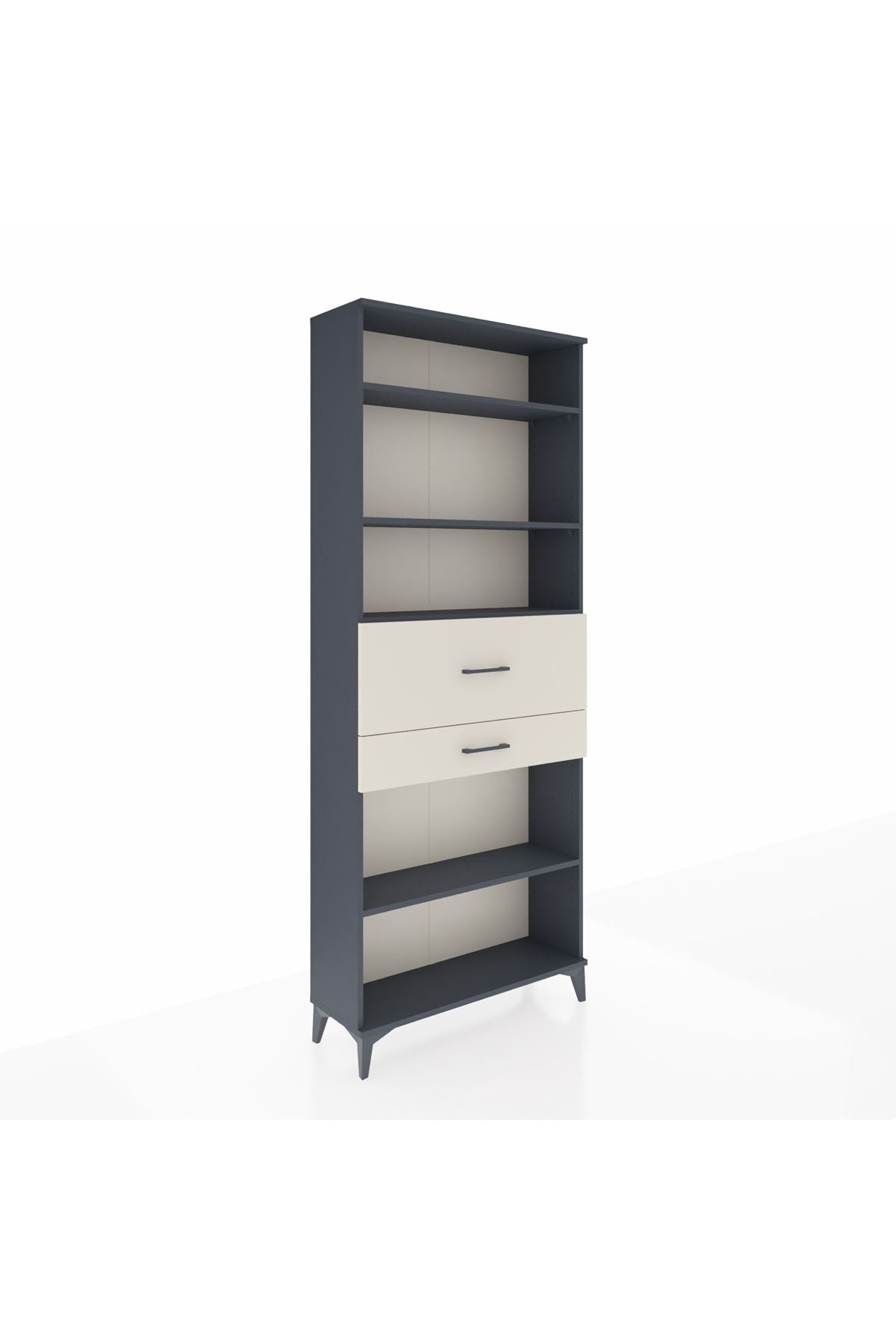 Arges Dolap 4 Raflı 2 Çekmeceli 88x30x221 Antrasit-Aytaşı