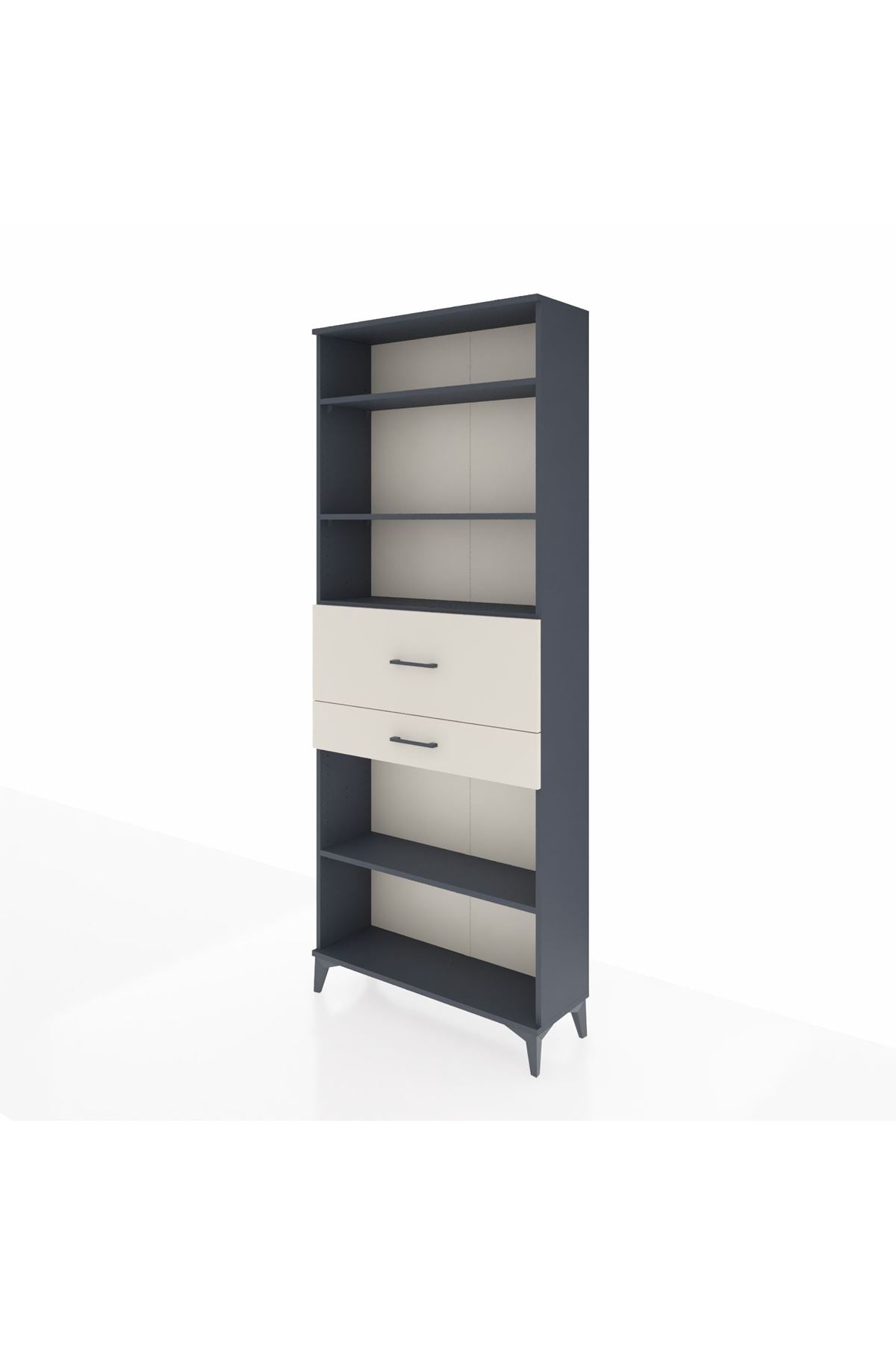 Arges Dolap 4 Raflı 2 Çekmeceli 88x30x221 Antrasit-Aytaşı