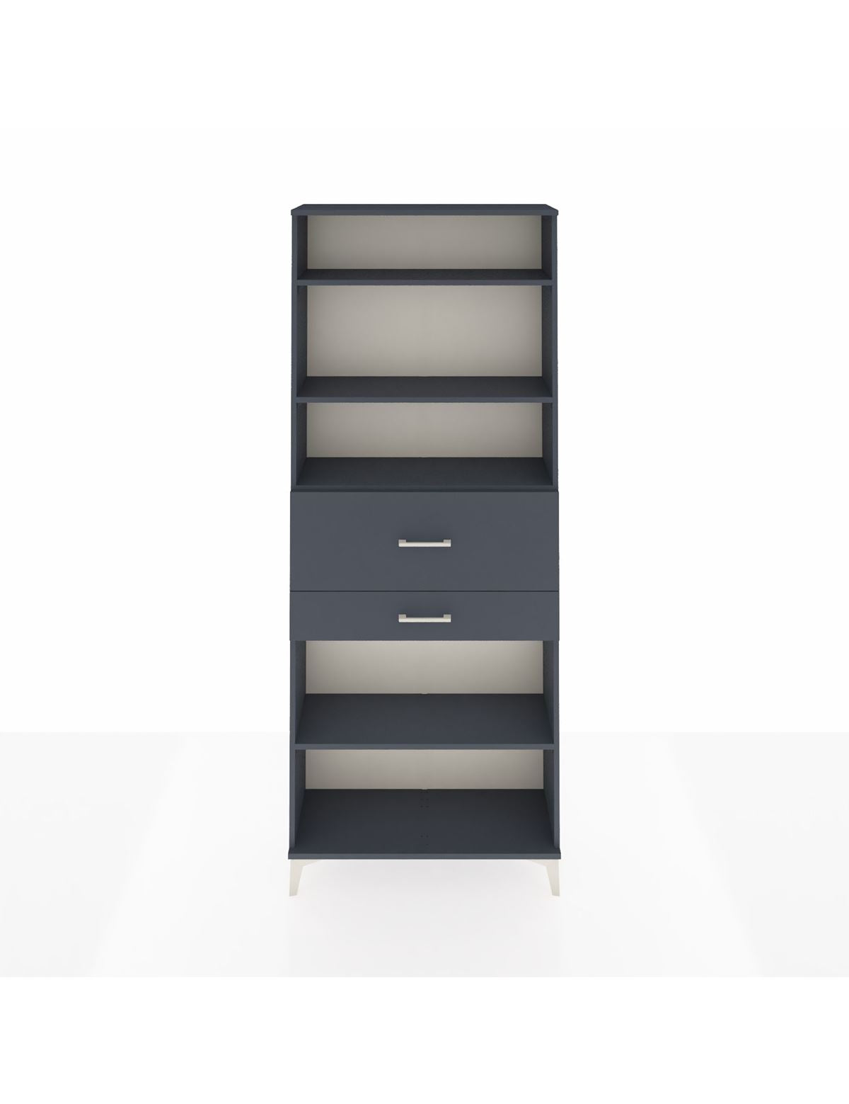 Arges Dolap 4 Raflı 2 Çekmeceli 88x30x221 Antrasit-Antrasit