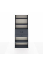 Arges Dolap 4 Raflı 2 Çekmeceli 88x30x221 Antrasit-Antrasit