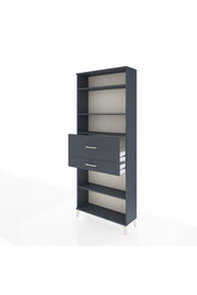 Arges Dolap 4 Raflı 2 Çekmeceli 88x30x221 Antrasit-Antrasit