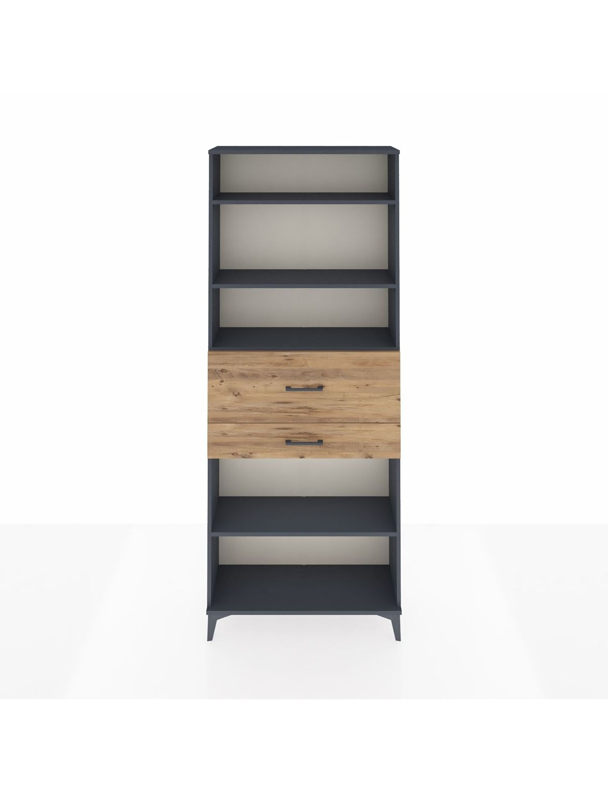 Arges Dolap 4 Raflı 2 Çekmeceli 88x30x221 Antrasit-Çam