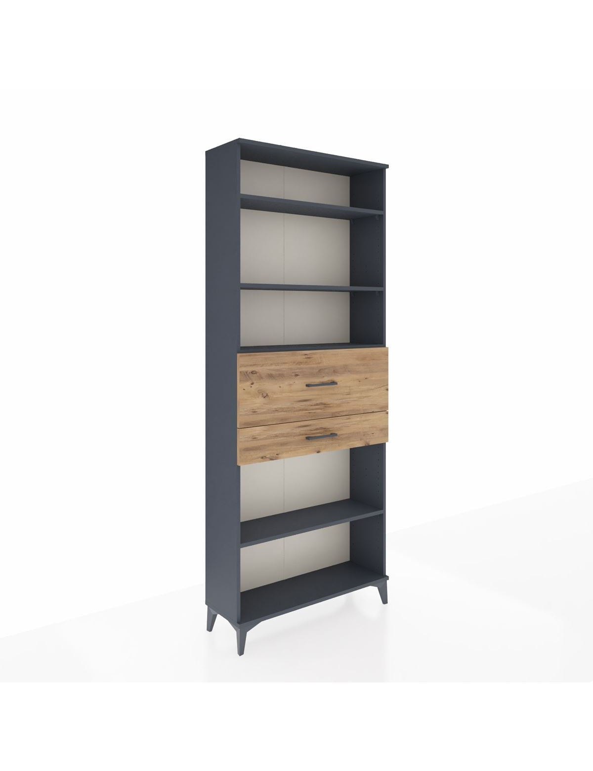 Arges Dolap 4 Raflı 2 Çekmeceli 88x30x221 Antrasit-Çam