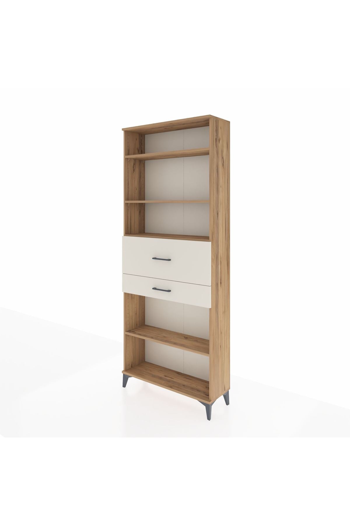 Arges Dolap 4 Raflı 2 Çekmeceli 88x30x221 Çam-Aytaşı