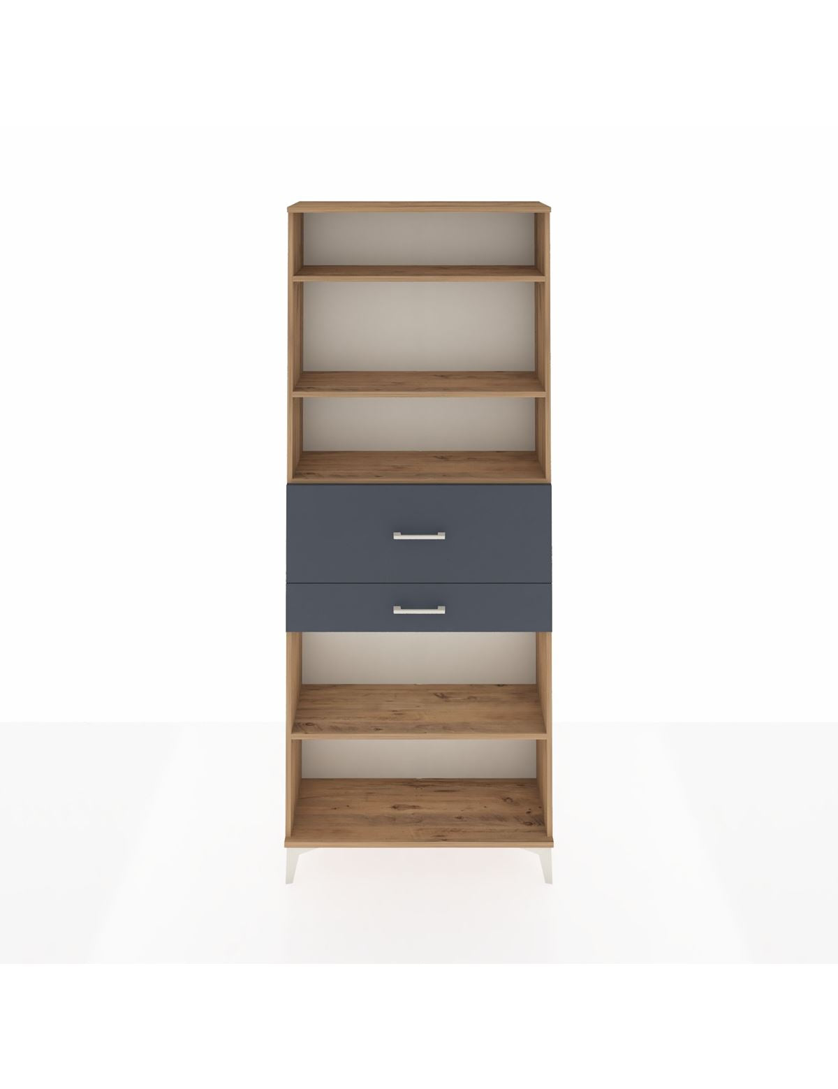 Arges Dolap 4 Raflı 2 Çekmeceli 88x30x221 Çam-Antrasit