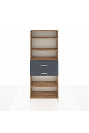 Arges Dolap 4 Raflı 2 Çekmeceli 88x30x221 Çam-Antrasit