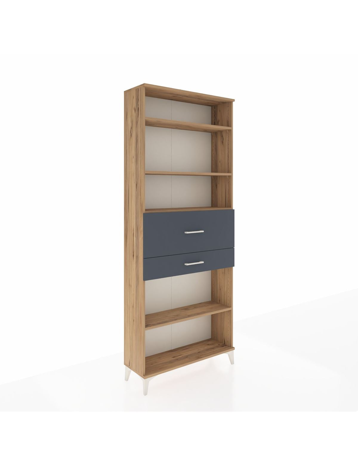 Arges Dolap 4 Raflı 2 Çekmeceli 88x30x221 Çam-Antrasit