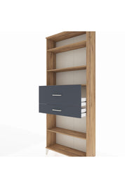 Arges Dolap 4 Raflı 2 Çekmeceli 88x30x221 Çam-Antrasit