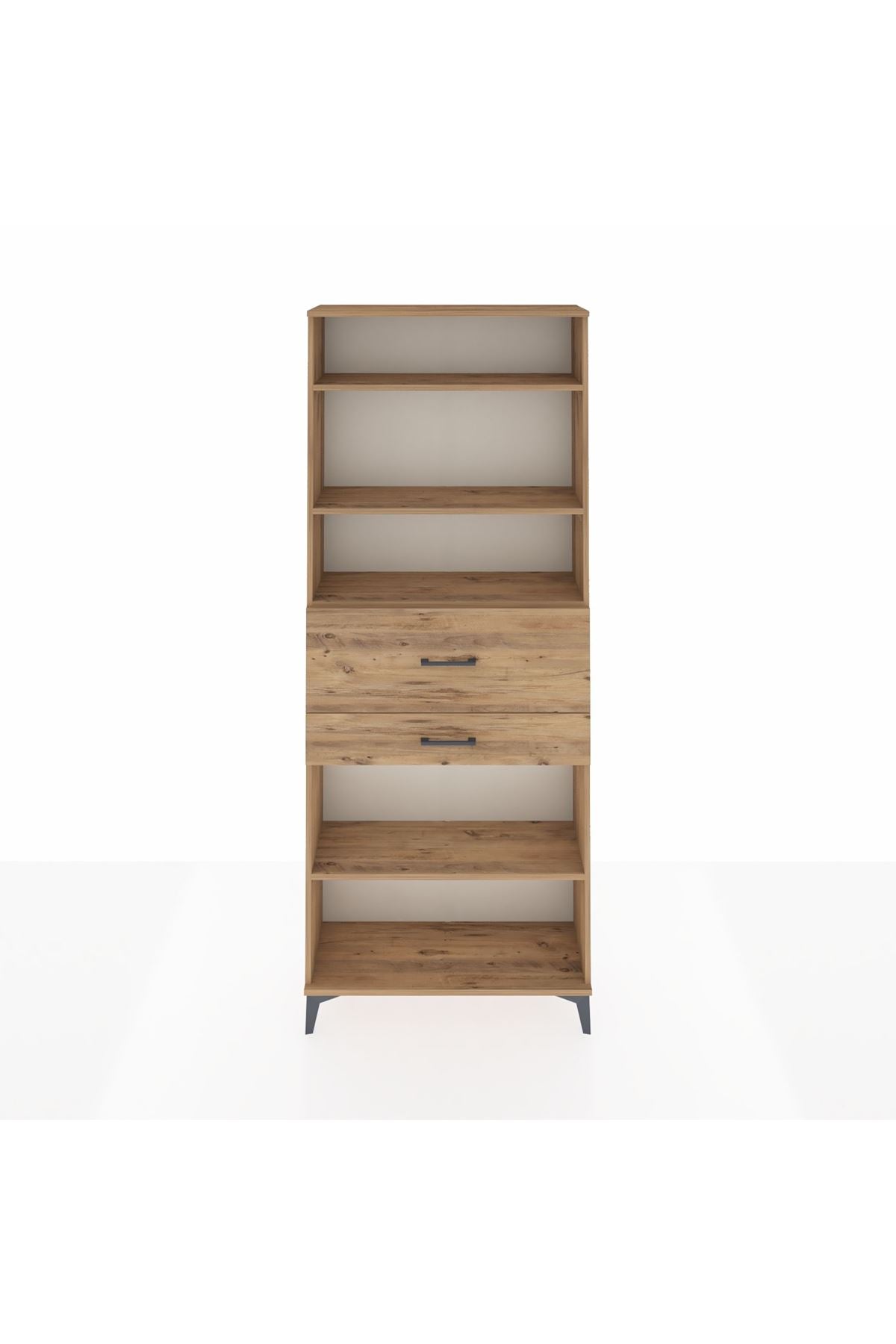 Arges Dolap 4 Raflı 2 Çekmeceli 88x30x221 Çam-Çam