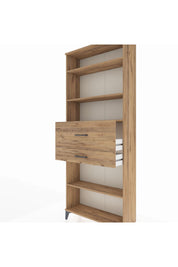 Arges Dolap 4 Raflı 2 Çekmeceli 88x30x221 Çam-Çam