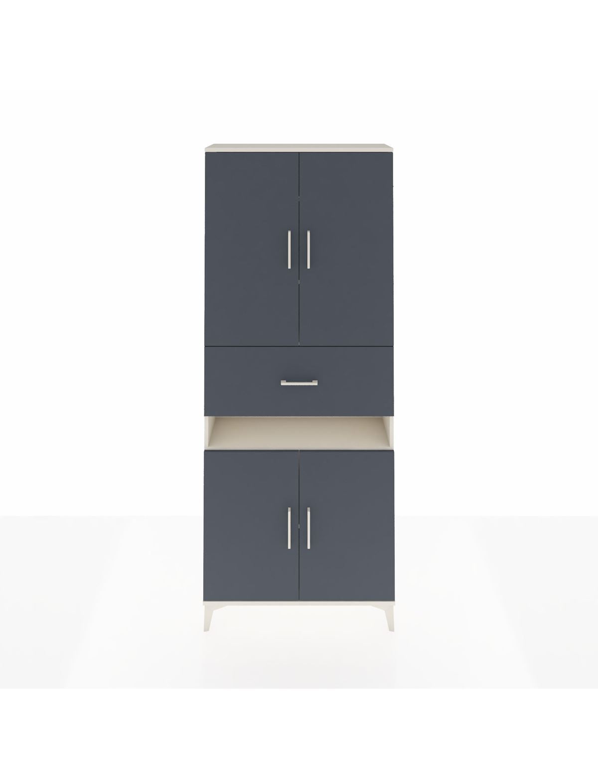 Arges Dolap 5 Raflı Tek Çekmeceli 4 Kapaklı 88x30x221 Aytaşı-Antrasit