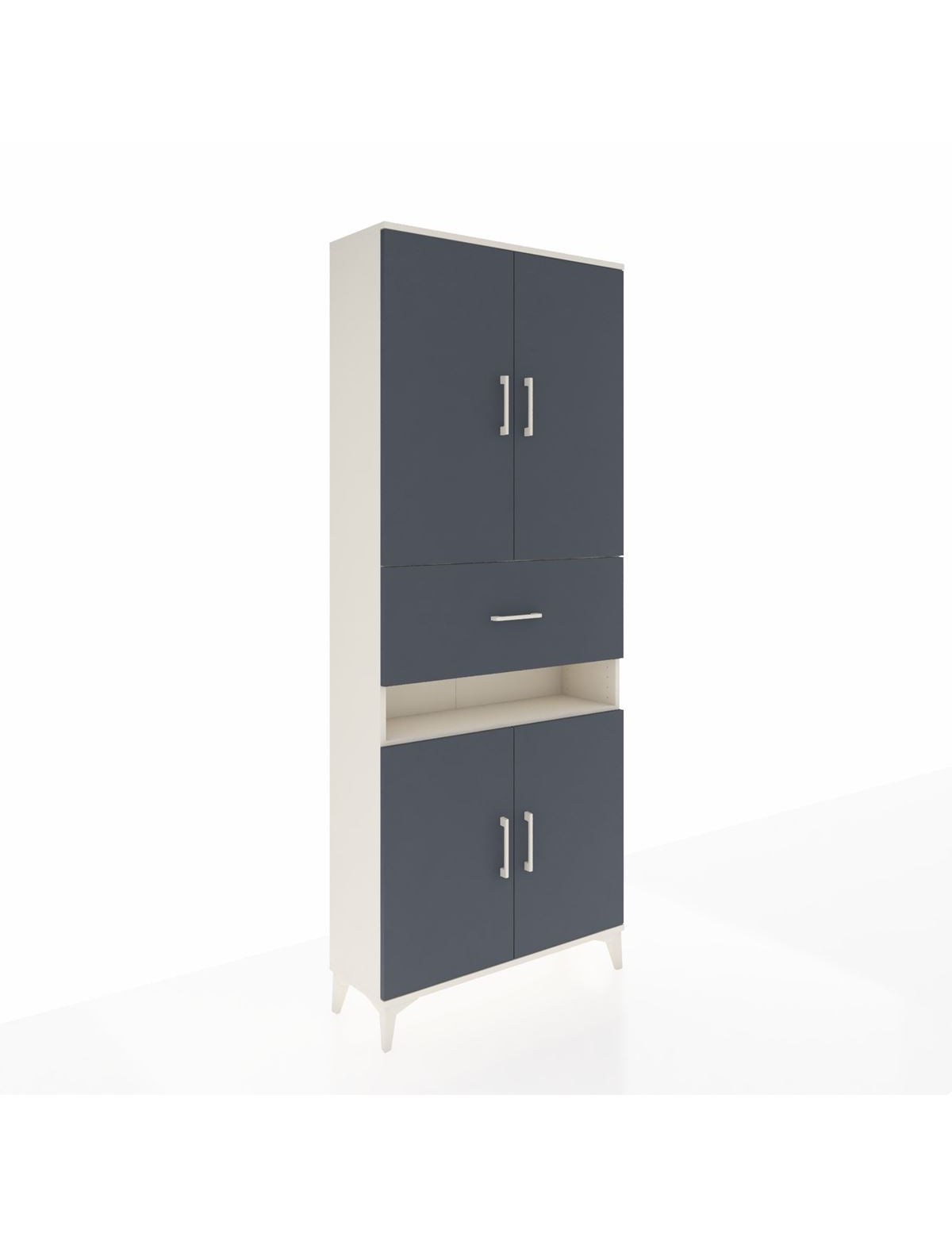 Arges Dolap 5 Raflı Tek Çekmeceli 4 Kapaklı 88x30x221 Aytaşı-Antrasit