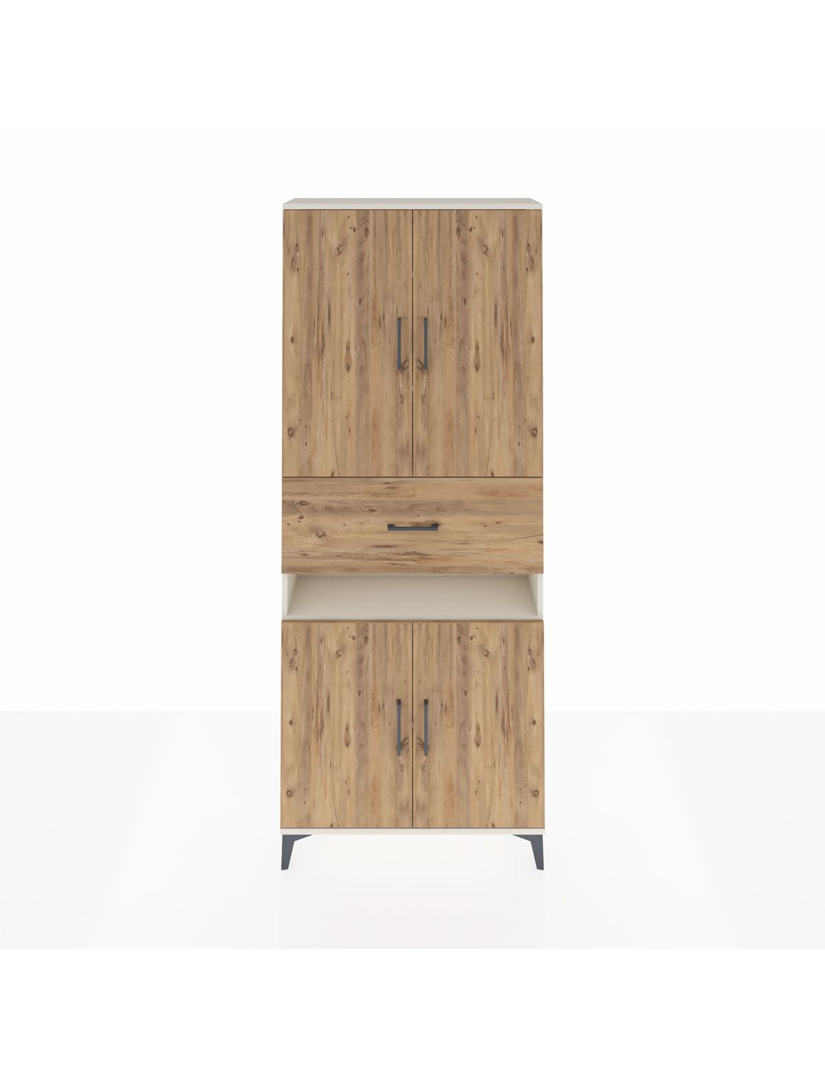 Arges Dolap 5 Raflı Tek Çekmeceli 4 Kapaklı 88x30x221 Aytaşı-Çam