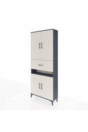 Arges Dolap 5 Raflı Tek Çekmeceli 4 Kapaklı 88x30x221 Antrasit-Aytaşı