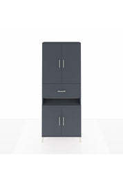 Arges Dolap 5 Raflı Tek Çekmeceli 4 Kapaklı 88x30x221 Antrasit-Antrasit