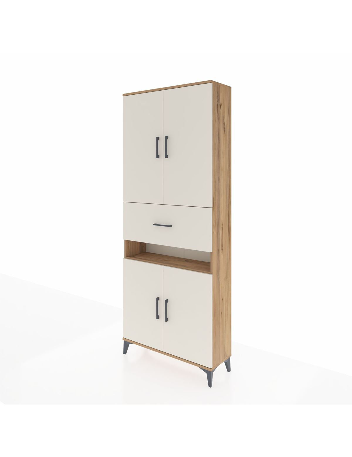 Arges Dolap 5 Raflı Tek Çekmeceli 4 Kapaklı 88x30x221 - S30M178V7A