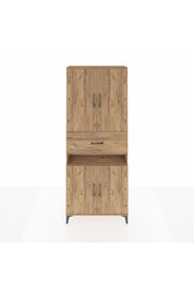 Arges Dolap 5 Raflı Tek Çekmeceli 4 Kapaklı 88x30x221 Çam-Çam