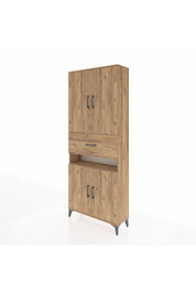 Arges Dolap 5 Raflı Tek Çekmeceli 4 Kapaklı 88x30x221 Çam-Çam