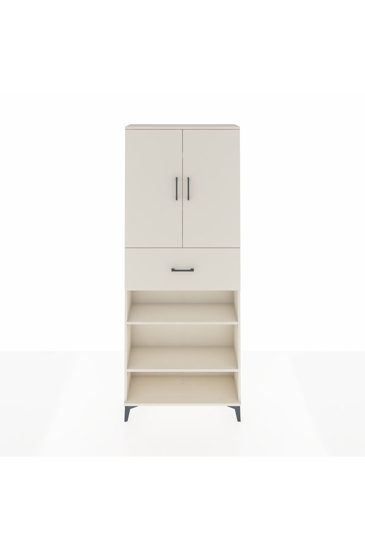 Arges Dolap 5 Raflı Tek Çekmeceli 2 Kapaklı 88x30x221 Aytaşı-Aytaşı