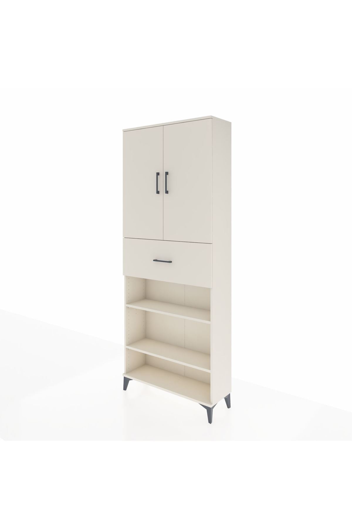 Arges Dolap 5 Raflı Tek Çekmeceli 2 Kapaklı 88x30x221 Aytaşı-Aytaşı