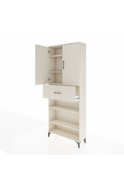 Arges Dolap 5 Raflı Tek Çekmeceli 2 Kapaklı 88x30x221 Aytaşı-Aytaşı