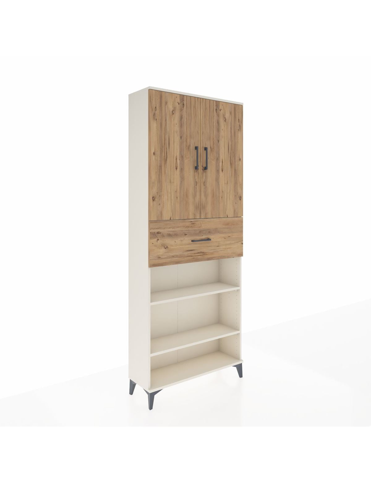 Arges Dolap 5 Raflı Tek Çekmeceli 2 Kapaklı 88x30x221 Aytaşı-Çam