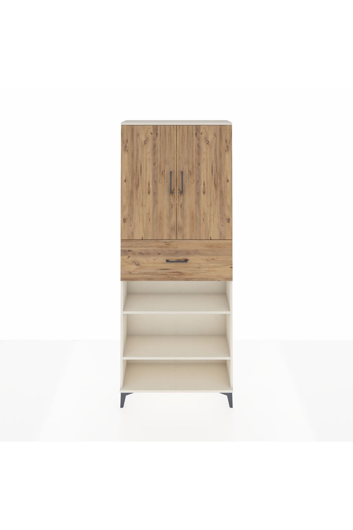 Arges Dolap 5 Raflı Tek Çekmeceli 2 Kapaklı 88x30x221 Aytaşı-Çam