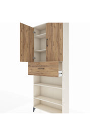 Arges Dolap 5 Raflı Tek Çekmeceli 2 Kapaklı 88x30x221 Aytaşı-Çam