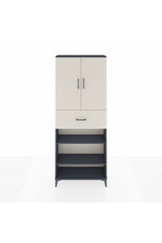 Arges Dolap 5 Raflı Tek Çekmeceli 2 Kapaklı 88x30x221 Antrasit-Aytaşı