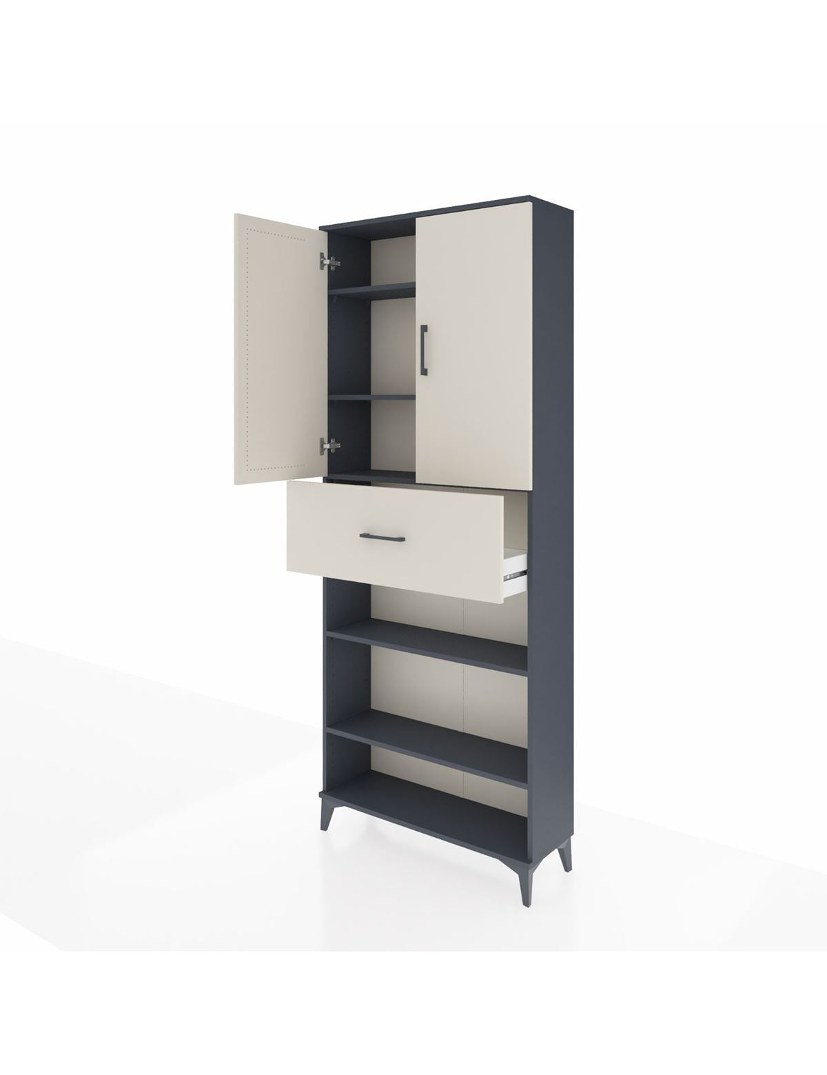 Arges Dolap 5 Raflı Tek Çekmeceli 2 Kapaklı 88x30x221 - S30M179V4A