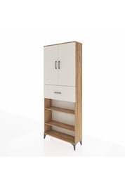 Arges Dolap 5 Raflı Tek Çekmeceli 2 Kapaklı 88x30x221 Çam-Aytaşı